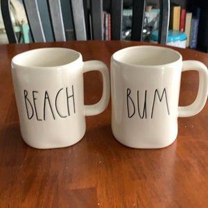 Rae Dunn HTF Beach Bum Mugs